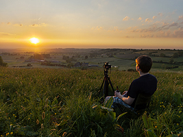 René Pelzer beim Sonnenuntergang