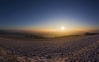 Sonnenaufgang über dem Rursee am Hechelscheider Hövel