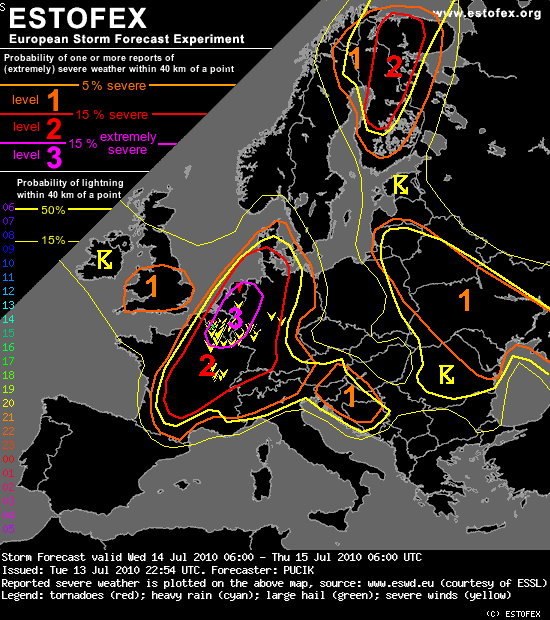 Warnkarte Estofex